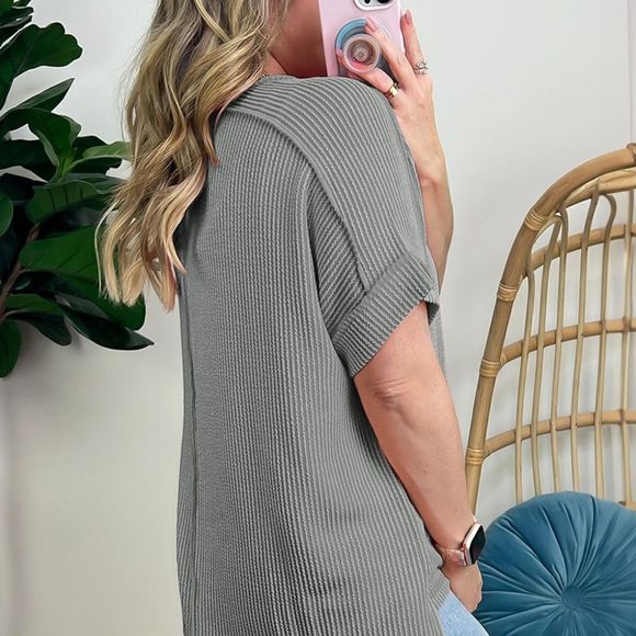 Gray Short Sleeve Women's Tee - Picture 2 of 7